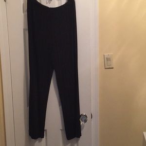 Brown Pinstriped pull- on pants. Size PL